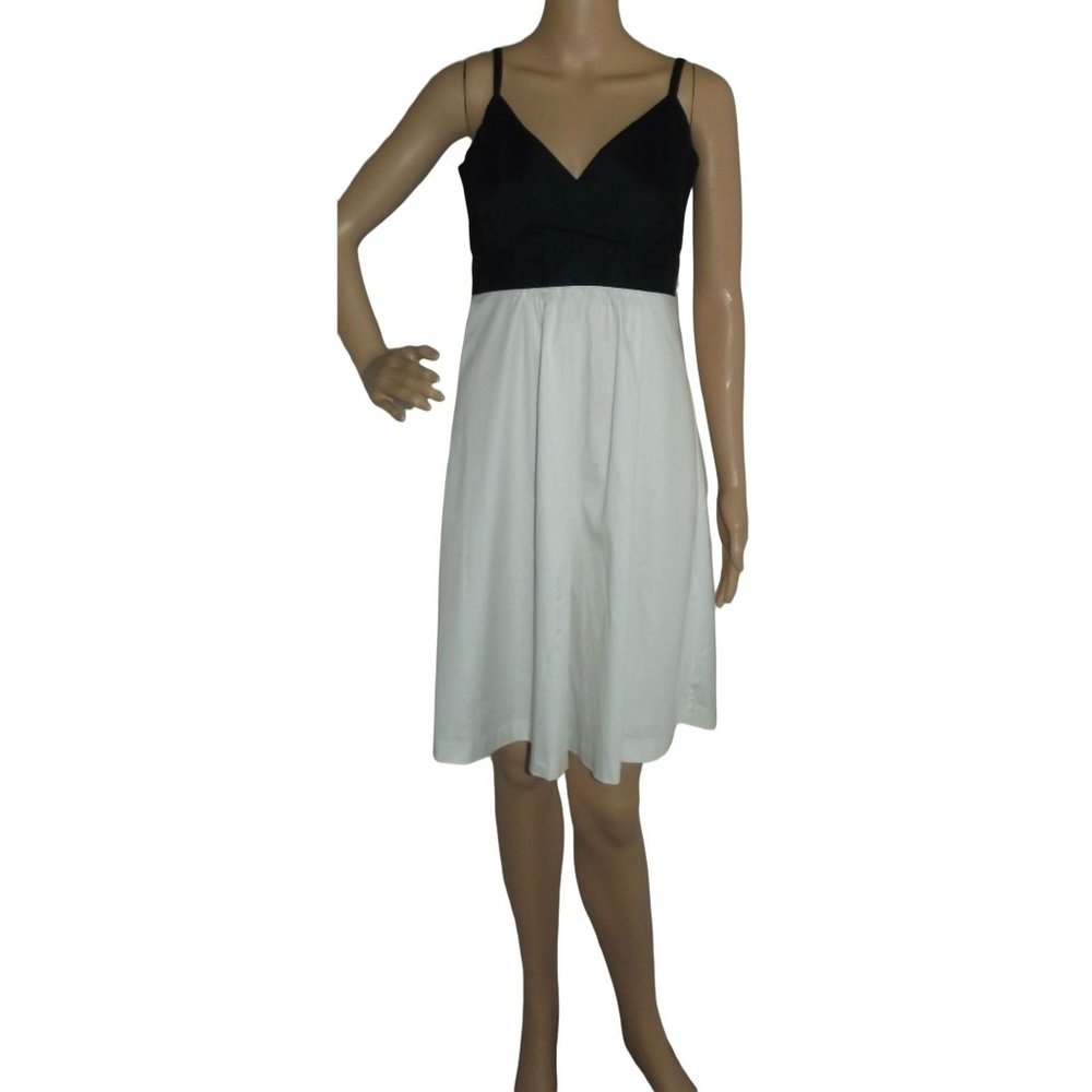 Black & White Cami Tank Dress New York & Company Size 8 m cotton